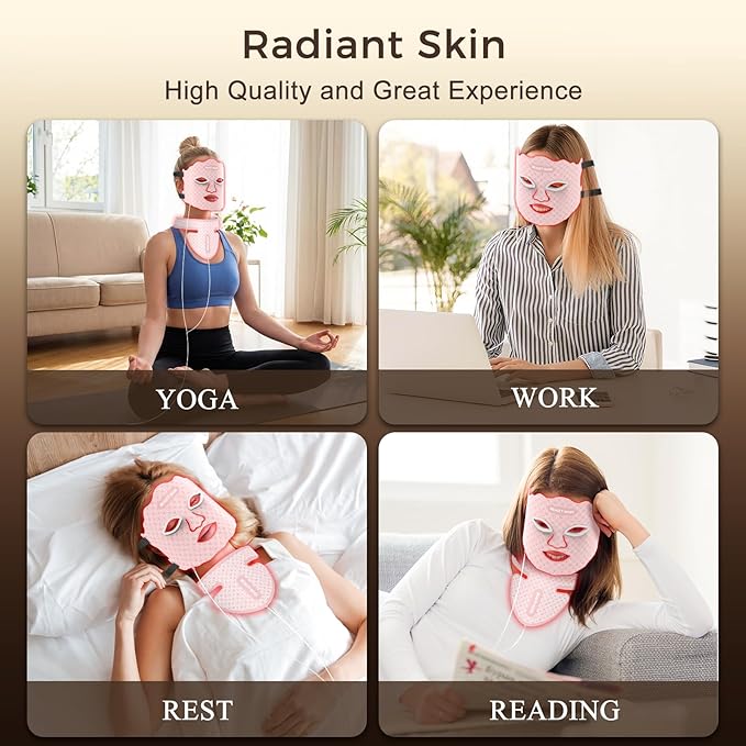 Red Light Therapy for Face & Neck, 7-1 Colors LED Light Therapy mask,