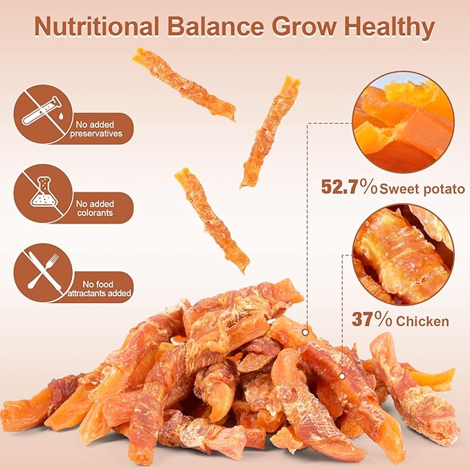 Dog Treats Chicken Wrapped Sweet Potato Dog Snacks, Puppy Training Snacks, Rawhide Free Treats 1lb/454g