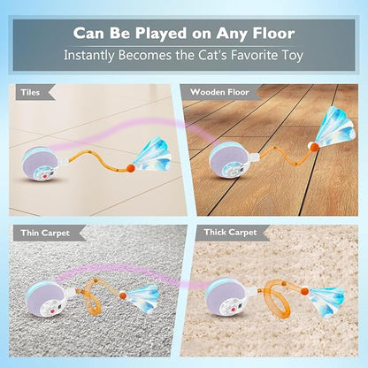 YVE LIFE Interactive Cat Toys Ball for Indoor Cats,[Newly Upgraded] Agile Moving Cat Ball with Elastic Mesh Tail,Automatic Kitten Toys for Bored Indoor Adult Cats,Motion Activated (Purple)