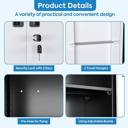 SUXXAN Broom Closet Storage Cabinet, Metal Cabinets