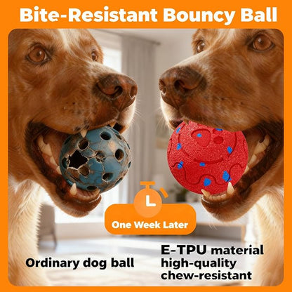 Dog Balls: Interactive Dog Ball, Self-Moving Dog Toy with Auto-Rolling & Bouncing, E-TPU Material, IP54 Waterproof, Motion-Activated, for Small/Medium/Large Dogs (Red)