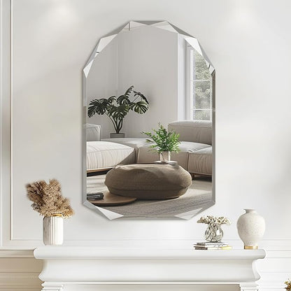Suidia Bathroom Mirror, Frameless Bathroom Mirror