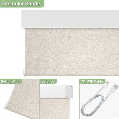 Motorized Blinds with Remote Control, 100% Blackout Cordless Wireless Electric