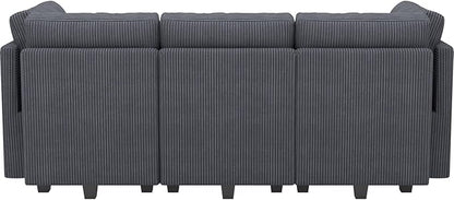 Belffin Modular Sectional Sofa Sectional Sleeper Sofa with Storages Sofa Bed Sectional Couches for Living Room (Dark Grey)