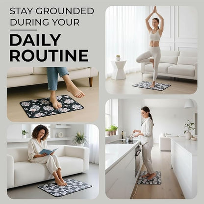 Grounding Mat for Feet - Grounding Well Mat with Anti-Slip Surface - Improves Sleep,Energy and Ailments, Reduces Stress - Complete Earthing Pad for Bed, Desk, or Chair