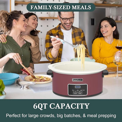 HOMECOOKIN 6-Quart Programmable Slow Cooker
