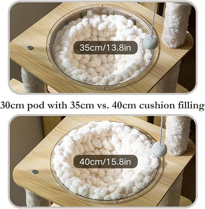 Cat Knitted Bed Mat, Extra-Soft Washable Warm Round Pads Cushions for Indoor Kittens, Cat Trees Towers, Perfect for Kneading and Sleeping (Green,Medium)