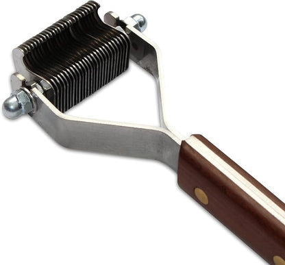 Mars Coat King Original Dematting Undercoat Grooming Rake Stripper Tool for Dogs and Cats, Stainless Steel with Wooden Handle, Made in Germany, 26-Blade
