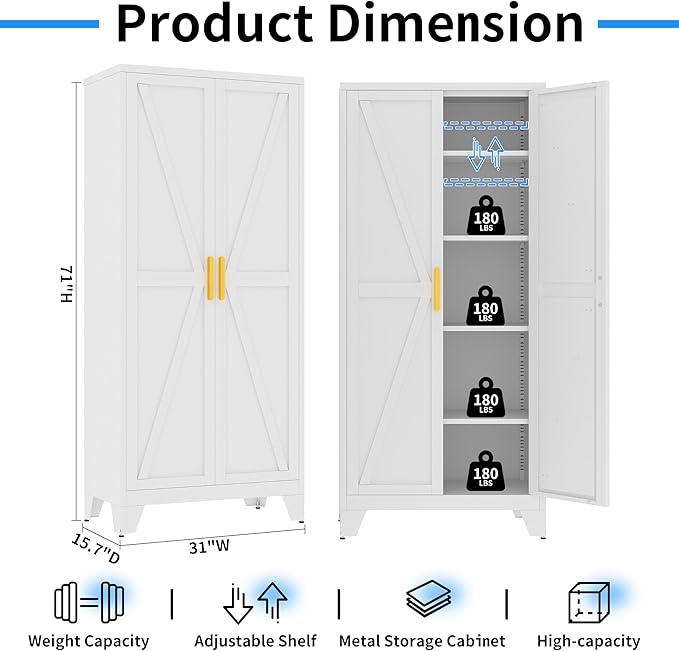 71" Tall Pantry Cabinet, Kitchen Pantry Storage Cabinets