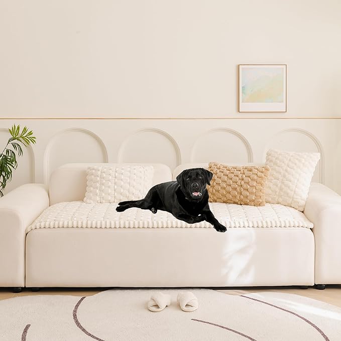 Mivnue Pet Couch Cover, Couch Covers for Dogs, Washable Dog Sofa Covers Couch Protector, Fuzzy Non Slip Couch Slipcover Pet Friendly