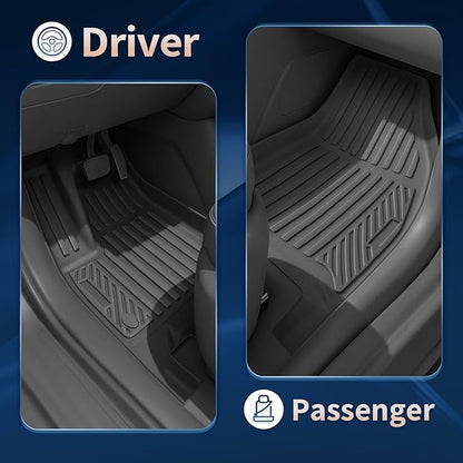 Floor Mats for 2024-2026 Chevrolet Chevy Traverse & for 2024-2026 GMC Acadia & for 2025-2026 Buick Enclave Accessories 7-Seat Bucket Chairs All Weather TPE Cargo Mat with Backrest Mat Black
