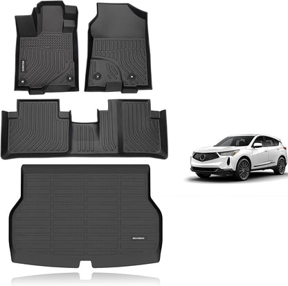 KELCSEECS® Floor Mats & Cargo Liner Custom for Acura RDX 2013 2014 2015,All Weather Protection TPE Floor Liners Front& Rear Row Full Set RDX Accessories Black