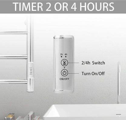 KEG Towel Warmer Wall Mounted with Built-in Timer 8 Bars Electric Stainless Steel Heated Towel Racks for Bathroom, Hot TW-8-PC Towel Warmer 8 bars polish chrome