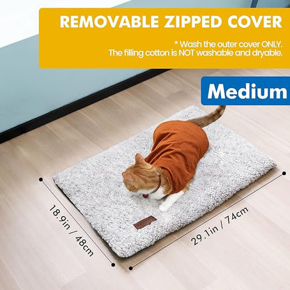Self Warming Cat Bed Self Heating Cat Dog Mat 29.1 x 18.9 inch Extra Warm Thermal Pet Pad for Indoor Outdoor Pets with Removable Cover Non-Slip Bottom Washable
