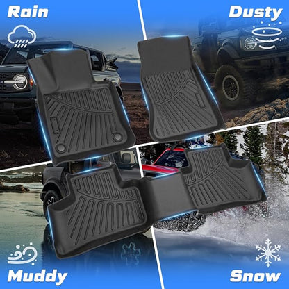 Sunsdrew All Weather Floor Mats for Mercedes Benz GLC 300 / GLC 43 AMG 2023-2025 2026 Accessories TPE Rubber Car Mats Heavy Duty Raised Edge