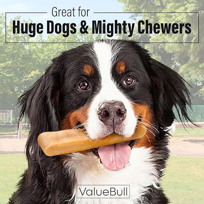 ValueBull Himalayan Yak Cheese Dog Chews, Extra Extra Large, 10 ct - Long Lasting for Aggressive Chewers, All Natural, Healthy & Safe, Low Odor Nepal Yak Milk Chews