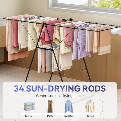 APEXCHASER Clothes Drying Rack, Foldable Oversized Drying Rack Clothing
