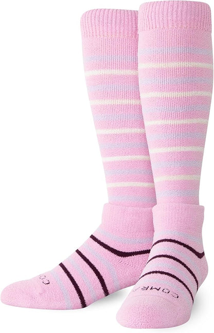 Comrad CozyGrip Slipper Socks - 10-15mmHg Graduated Compression Socks - Dual-Layer Knee High Socks with Anti-Slip Grips