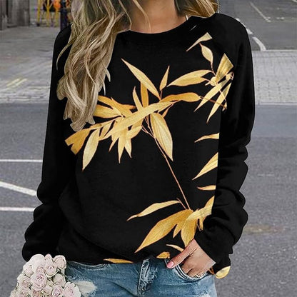 Womens Long Sleeve Tops Y2k Japanese Art Print Sweatshirts Fall Pullover for Women Crewneck Vintage Shirts Boho Tops