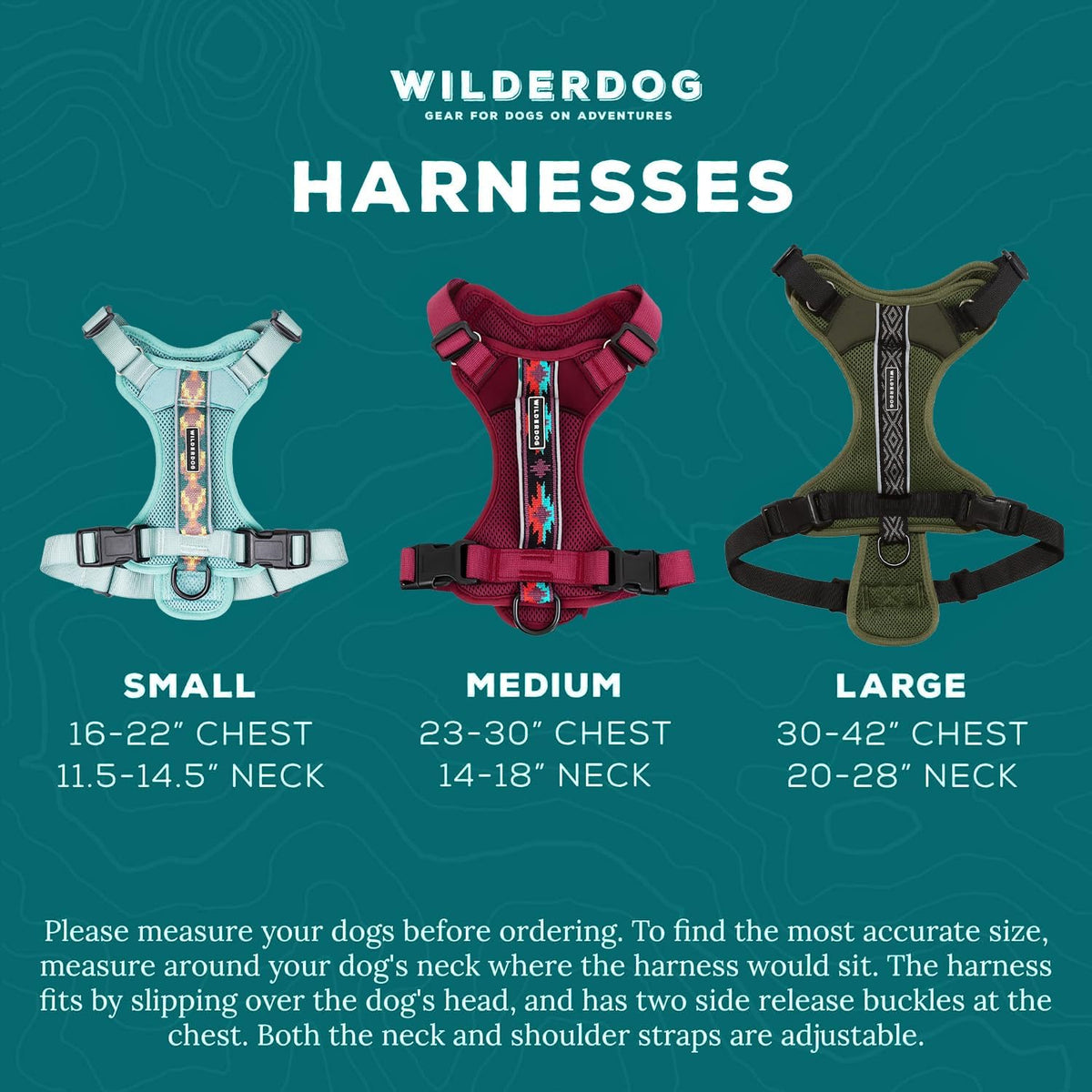 Wilderdog Lightweight Dog Harness with Reflective Straps - Small - Olive