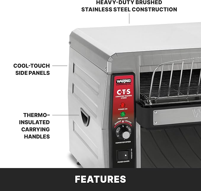 Waring Commercial CTS1000 Coneyer Toaster, 450 Slices per hour, 5-15 Phase Plug