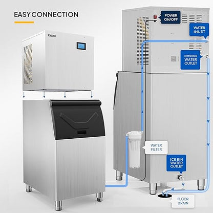 ROVSUN 550LBS/24H Commercial Ice Maker Machine