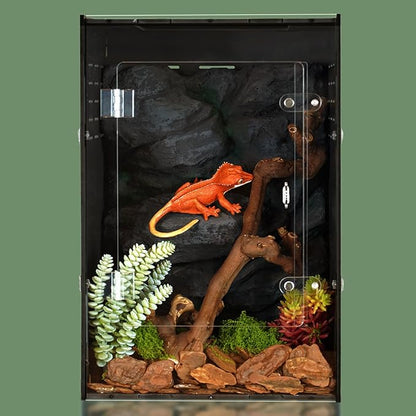 Reptile Tank 12x12x18 Terrarium – PVC Reptile Enclosure for Gecko, Snake, and Lizard – Compact Tree-Dwelling Terrarium for Small Pets