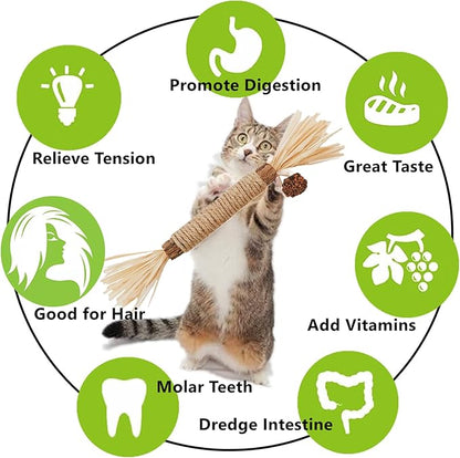 Cat Toys 3Pack Silvervine Chew Stick Kitten Treat Catnip Toy Kitty Natural Stuff Catnip for Cleaning Teeth Indoor Dental Snack Interactive