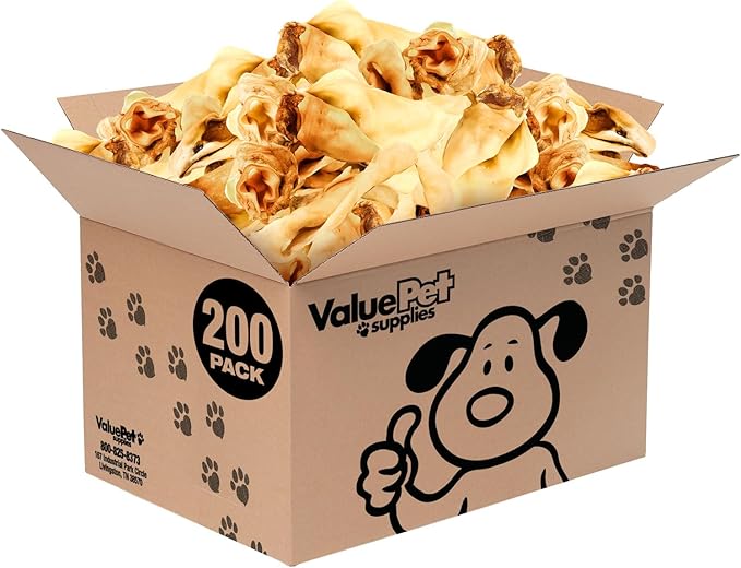 ValueBull Cow Ears, Varied Sizes/Shapes, 200 Count Bulk Pack - All Natural Dog Treats, 100% Angus Beef, Single Ingredient, Fully Digestible, Cleans Teeth & Gums