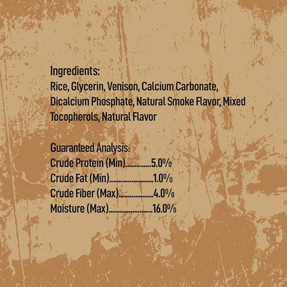 | Wild Chews | Venison Recipe, Made with Real Venison, Limited Ingredient, Long Lasting Chews for Large Dogs | 12 Count