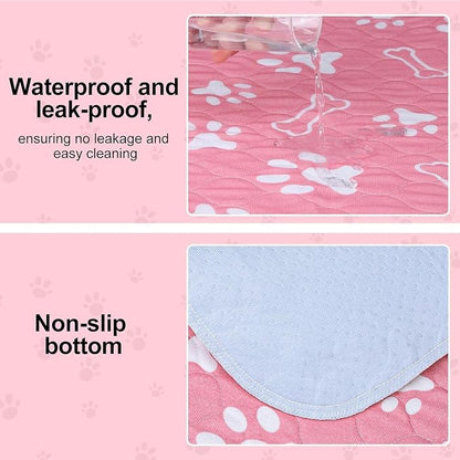 BEAUTYZOO 2 Pack Washable Pee Pads for Dogs,Reusable Puppy Pads 18x24 Pink | Waterproof Super Absorbent,Non Slip and Leak-Proof Against Urine,Whelping Pads Mats for Puppy Potty Training,Playpen,Crate
