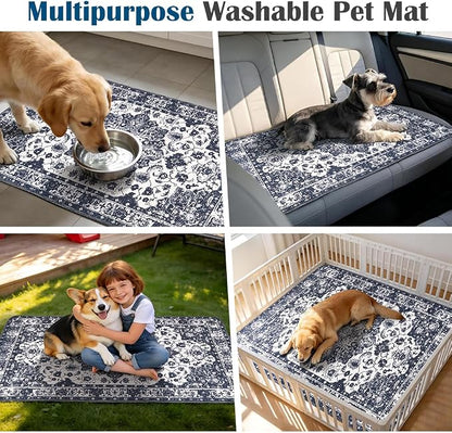 Washable Pee Pads for Dogs, 2 Pack Reusable Puppy Training Pads 40"x26" Super Absorbent Waterproof Dog Training Pads, Non-Slip Potty Pads, Whelping Pads Litter Mat Navy Blue