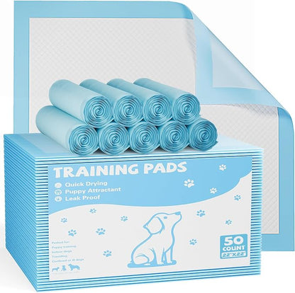 DUMOS 500 Count Puppy Dog Pads, Disposable Dogs Potty Pee Training Pads | 6-Layer Super Absorbency, Disposable Pet Leakproof Quick Drying, 22"×22"× Regular Size