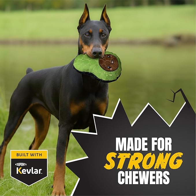 Bite Force - Durable & Strong Dog Toy Avocado Squeaker, Kevlar-Reinforced for Aggressive Chewers for Small Medium Large Dogs - Green.