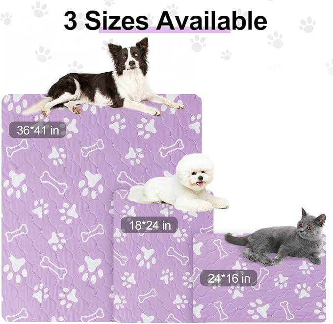BEAUTYZOO 4 Pack Washable Pee Pads for Dogs,Reusable Puppy Pads 36x41 | Waterproof Super Absorbent,Non Slip and Leak-Proof Against Urine,Whelping Pads Mats for Puppy Potty Training,Playpen,Crate
