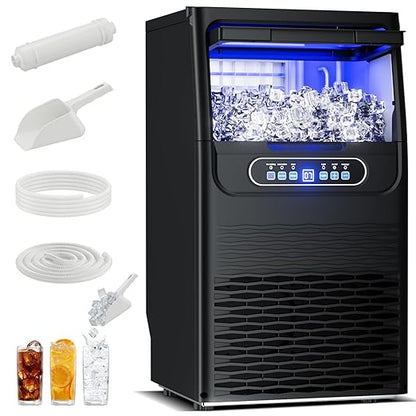 Ice Maker Countertop with Handle, 88lbs Per Day, Auto-Cleaning, Portable Sonic