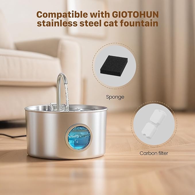 GIOTOHUN Cat Water Fountain Filter Replacement: 12 Cat Fountain Filter