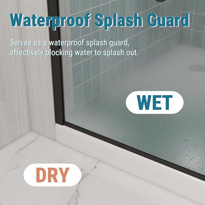 Sunrosa 36"×76" Shower Glass Panel, 8mm Thick Shower Screen, Matte Black