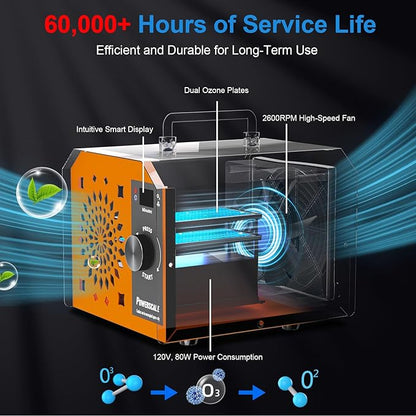 Powerscale Commercial Ozone Machine 250, 000mg/h Odor Removal Intelligent
