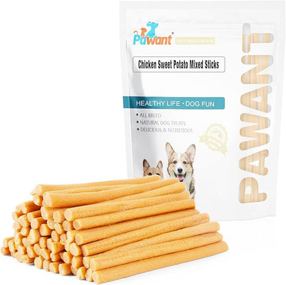 Soft Dog Treats Chicken Sweet Potato Mixed Sticks Puppy Easy to Digest Training Snacks 0.5lb/227g