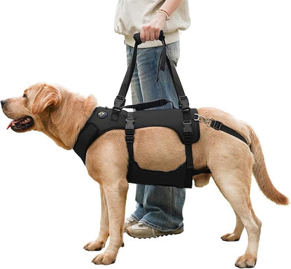 COODEO Dog Lift Harness for Large Dogs, Full Body Support Mobility Aid for Senior Dogs, Adjustable Help for Weak Hind Legs, Arthritis, Stairs & Cars(Black,XXL)
