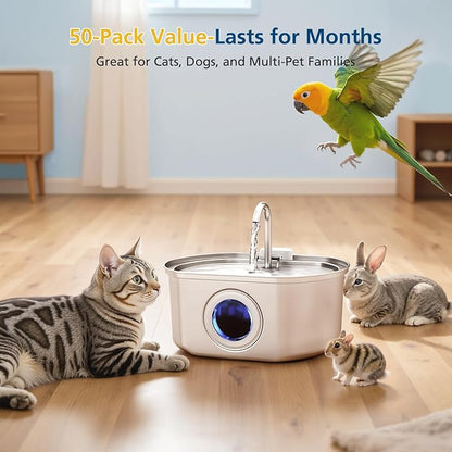 50 Pack Cat Fountain Replacement Filters