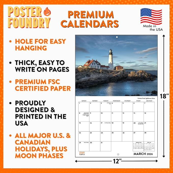 Baby Raccoon Calendar 2026 Wall 12 Month Raccoons Gifts For Racoon Lovers Women Men Monthly Calender | American Made In The USA