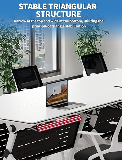 YUOXU Conference Room Table,Folding Conference Table,Flip Top Mobile Desk with Locking Silent Casters-Space Saving Rolling Table for Training Room, Office, Classroom (6, 62.99 * 23.62 * 29.53")