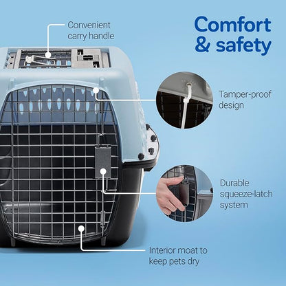 Petmate Dog Crates for Small Dogs & Cat Carriers, Two-Door Plastic Pet Kennel, Top & Front Loading, Made in USA, 24" For Pets Up To 15 lb, Pearl Tan | Plastic pet kennel made in USA, for small pups and kittens, dual entry design, great for travel and v...