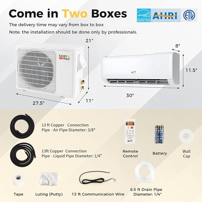 COSTWAY 12, 000 BTU Mini Split Air Conditioner,