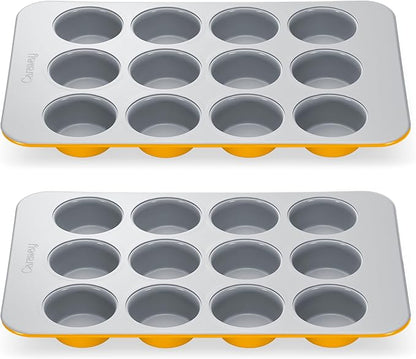 Caraway Non-Stick Ceramic 12-Cup Muffin Pan Duo