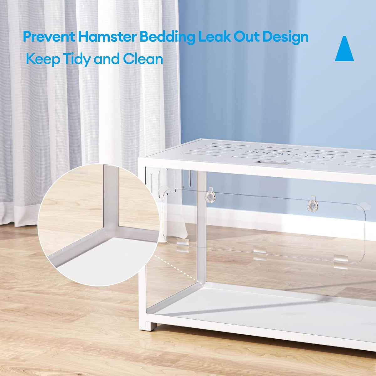 BUCATSTATE Hamster Cage Metal 2.0 - Small Animal Habitats Large Stackable with Top Access Easy Assemble 31.4L*17.6W*20H Inches Dwarf Syrian Hamster House for Guinea Pig, Gerbil (552sq inch White)