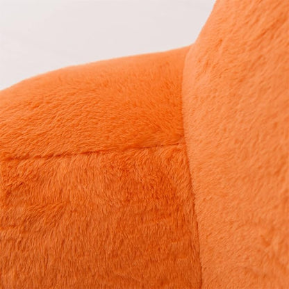 A Nice Night Faux Fur Reading Pillow Bed Wedge Large Adult Children Backrest with Arms Back Support for Sitting Up in Bed/Couch for Bedrest, Orange