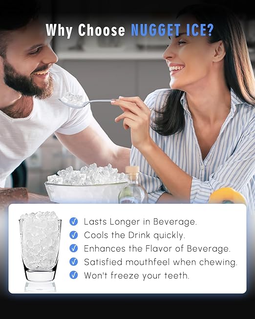 Maksone Nugget Ice Maker Countertop, Self-Cleaning ice Machine